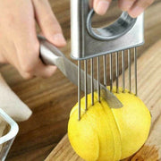 Onion Holder Slicer Vegetable Tools Tomato Cutter Stainless Steel Kitchen Gadget