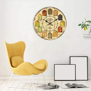 European Creative Wall Clock Wooden Living Room Quartz