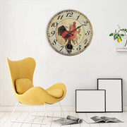 European Creative Wall Clock Wooden Living Room Quartz