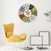 European Creative Wall Clock Wooden Living Room Quartz