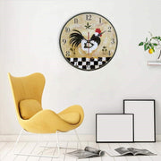 European Creative Wall Clock Wooden Living Room Quartz