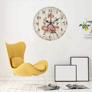European Creative Wall Clock Wooden Living Room Quartz