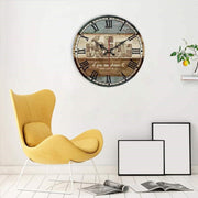 European Creative Wall Clock Wooden Living Room Quartz