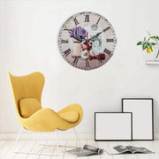 European Creative Wall Clock Wooden Living Room Quartz