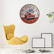 European Creative Wall Clock Wooden Living Room Quartz
