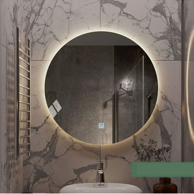 1Pcs Led Bathroom Illuminated Circular Mirror Wall Mounted Intelligence Cosmetic Mirrors Espelho Para Banheiro Home Decoration