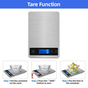 Digital Kitchen Scale LED Stainless Steel Electronic