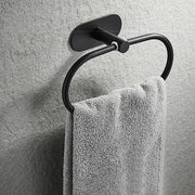 Wall Mount Toilet Towel Paper Holder Adhesive Black Silver