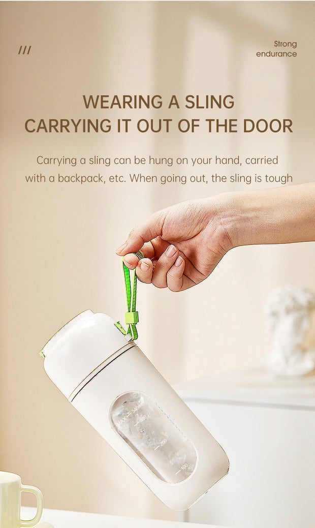 Portable Electric Juicer Cup for Smoothies, Shaved Ice, and Juices -12-Blade Stainless Steel Blender with Wireless Charging