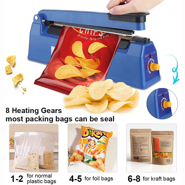 Electric Heat Sealing Machine Portable Plastic Bag Heat Bag Sealer Thermal Sealer Plastic Bag Impulse Sealer Packaging Machine