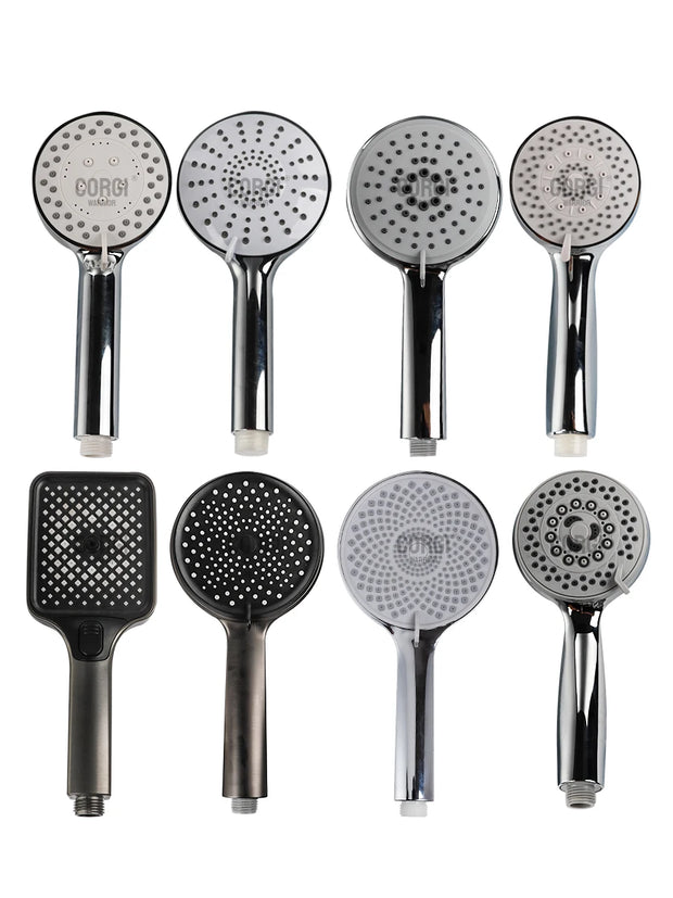 High Pressure Shower Head Handheld 3/5 Modes Multifunction Strong Flow Rain Massage Showerhead long Hose and Adjustable Holder
