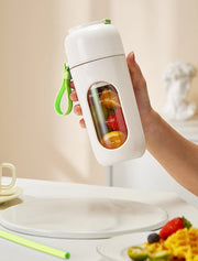 Portable Electric Juicer Cup for Smoothies, Shaved Ice, and Juices -12-Blade Stainless Steel Blender with Wireless Charging