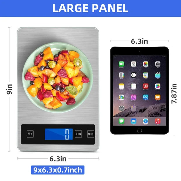 Digital Kitchen Scale LED Stainless Steel Electronic