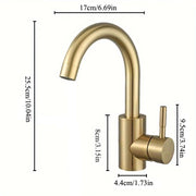 Modern Basin Faucet Gold Basin Faucet Bathroom Taps Single Handle Hot and Cold Sink Mixer Taps Stainless Steel Basin Faucet