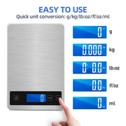 Digital Kitchen Scale LED Stainless Steel Electronic