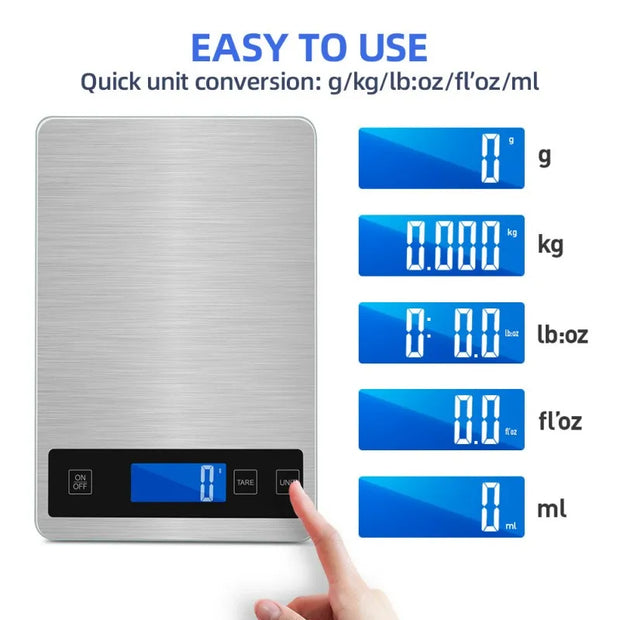 Digital Kitchen Scale LED Stainless Steel Electronic