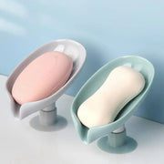 Soap Dish Storage With Suction Cup Laundry Leaf Shape Soap Box