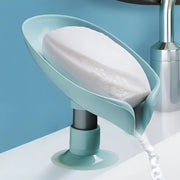 Soap Dish Storage With Suction Cup Laundry Leaf Shape Soap Box