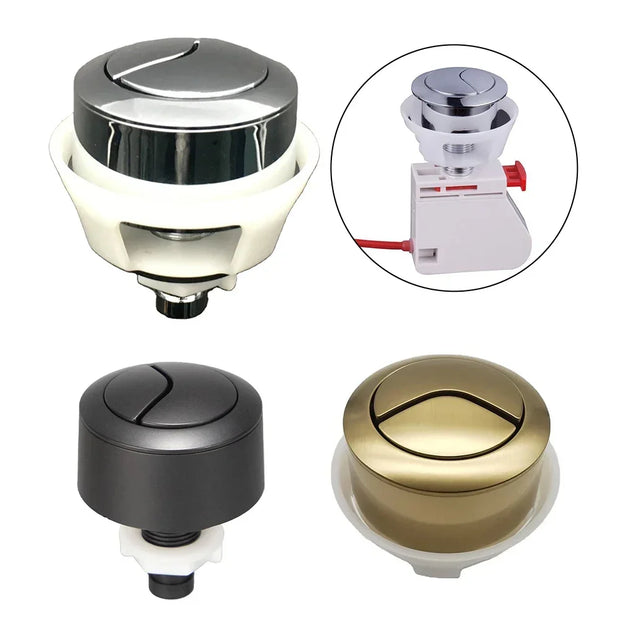 Replacement Toilet Flush Button For Cable Operated Concealed Cistern WC Round Valve Push Button Bathroom Accessory