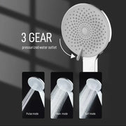 High Pressure Shower Head Handheld 3/5 Modes Multifunction Strong Flow Rain Massage Showerhead long Hose and Adjustable Holder