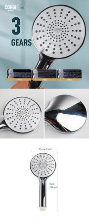 High Pressure Shower Head Handheld 3/5 Modes Multifunction Strong Flow Rain Massage Showerhead long Hose and Adjustable Holder