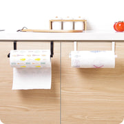 Iron Art Non Punching Kitchen Paper Hanger Creative Cling Film Shelf Tissue Holder Paper Towel Holder