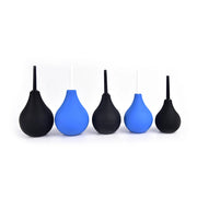 Hot 89/160/220ml Pear Shaped Enema Rectal Shower Cleaning System Silicone Gel Blue Ball For Anal Anus Colon Enema Anal Cleaning