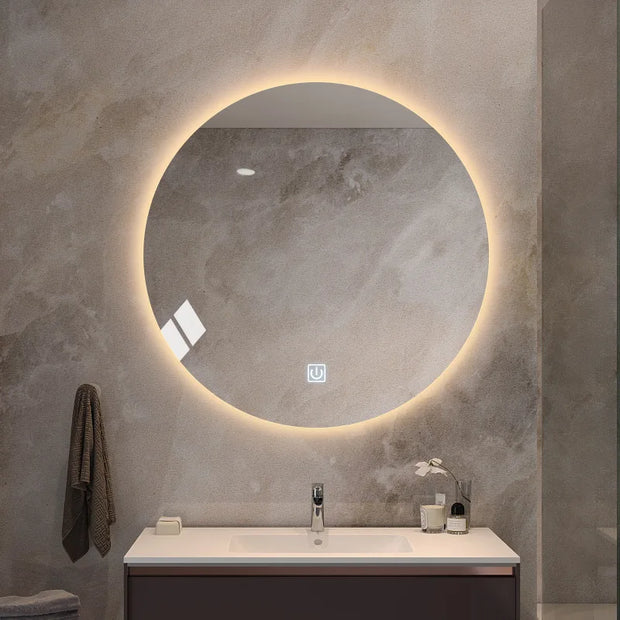 1Pcs Led Bathroom Illuminated Circular Mirror Wall Mounted Intelligence Cosmetic Mirrors Espelho Para Banheiro Home Decoration