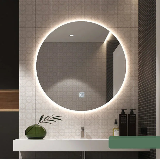 1Pcs Led Bathroom Illuminated Circular Mirror Wall Mounted Intelligence Cosmetic Mirrors Espelho Para Banheiro Home Decoration
