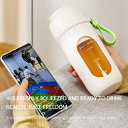 Portable Electric Juicer Cup for Smoothies, Shaved Ice, and Juices -12-Blade Stainless Steel Blender with Wireless Charging