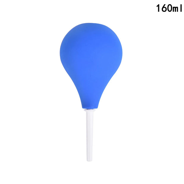 Hot 89/160/220ml Pear Shaped Enema Rectal Shower Cleaning System Silicone Gel Blue Ball For Anal Anus Colon Enema Anal Cleaning